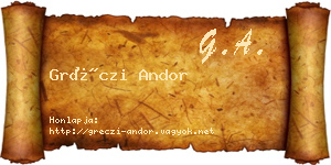 Gréczi Andor névjegykártya