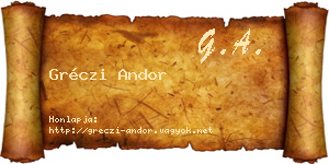 Gréczi Andor névjegykártya
